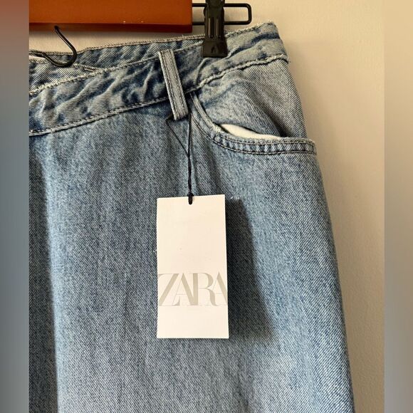 Zara TRF LONG DENIM SKIRT Size L - Picture 4 of 8